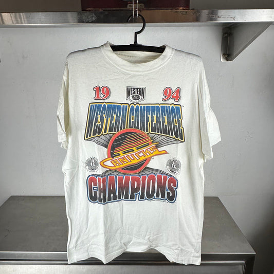 Vintage 1994 Vancouver canucks Conference Champions NHL T-shirt