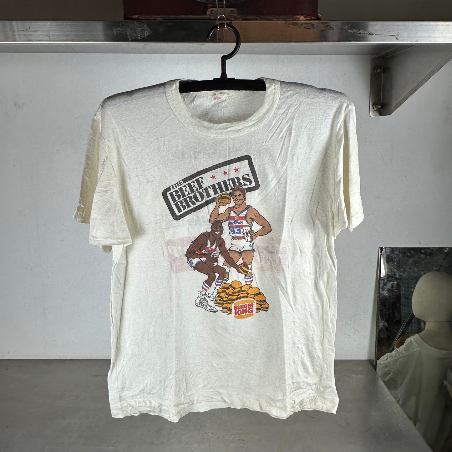 Vintage 80s Washington Bullets The Beef Brothers NBA Burger King T-shirt