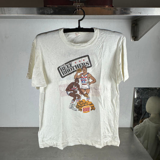 Vintage 80s Washington Bullets The Beef Brothers NBA Burger King T-shirt