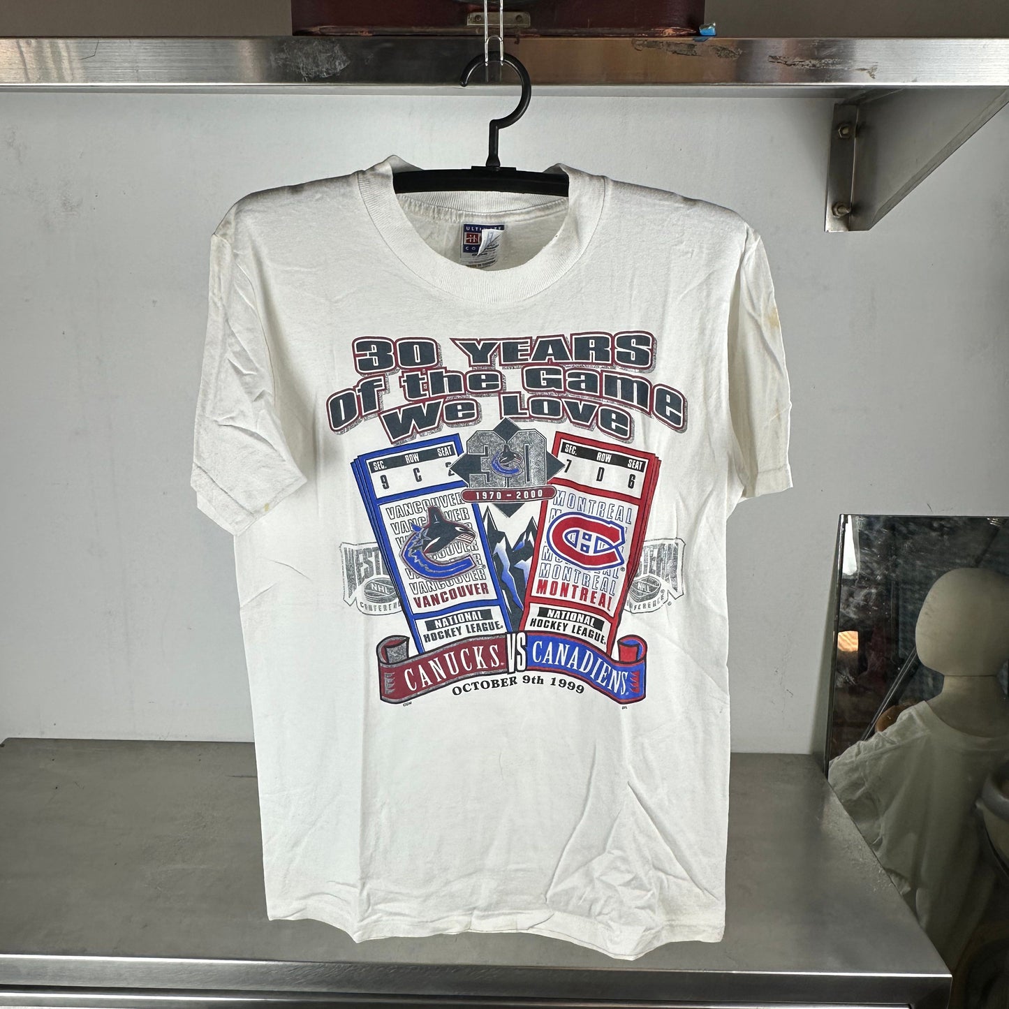 Vintage 1999 Canucks VS Canadiens The Game We Love NHL T-shirt