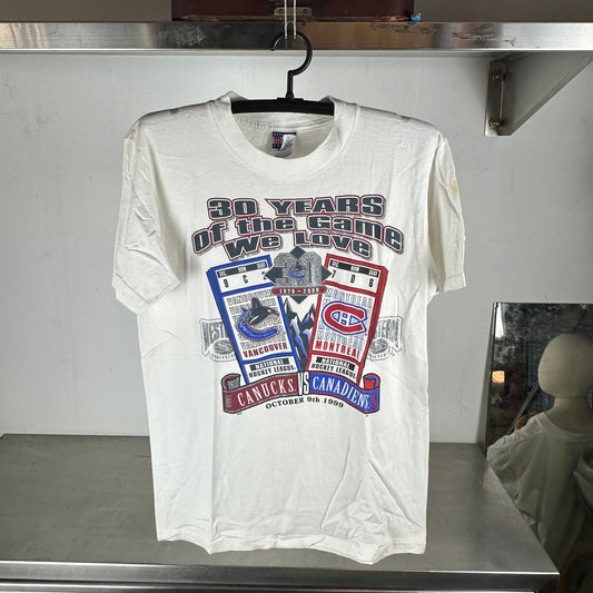 Vintage 1999 Canucks VS Canadiens The Game We Love NHL T-shirt