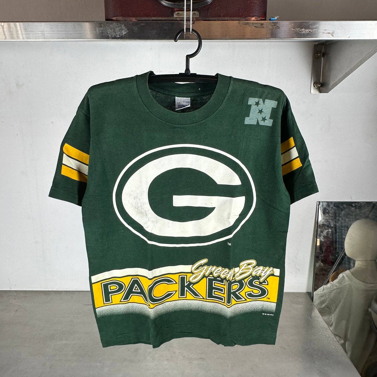 Vintage 1994 Green Bay Packers AOP NFL Salem Sportswear T-shirt