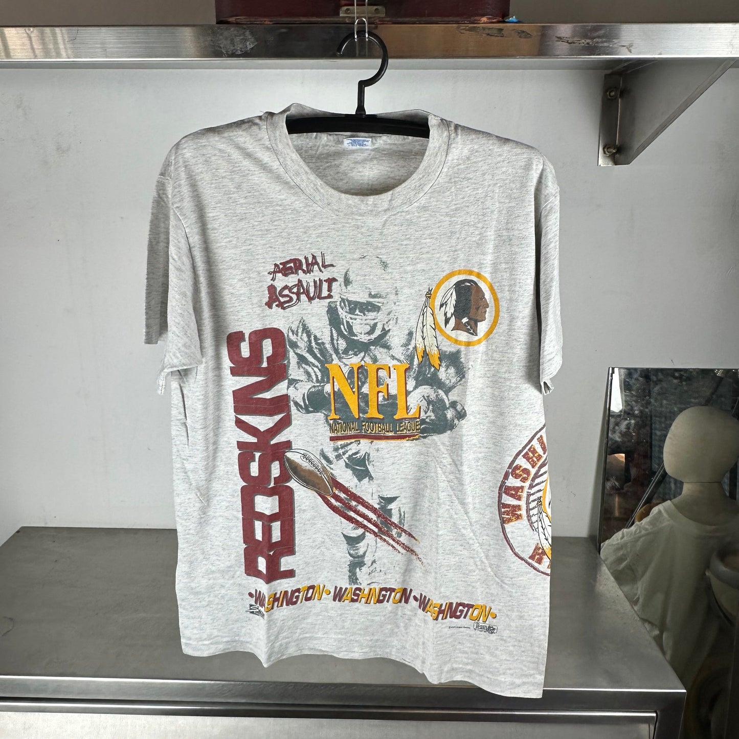 Vintage 1991 Washington Redskins Aerial Assault AOP NFL T-shirt