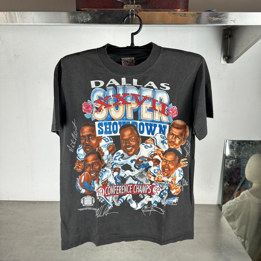Vintage 1993 Dallas Cowboys Super Bowl Showdown NFL Caricature T-shirt
