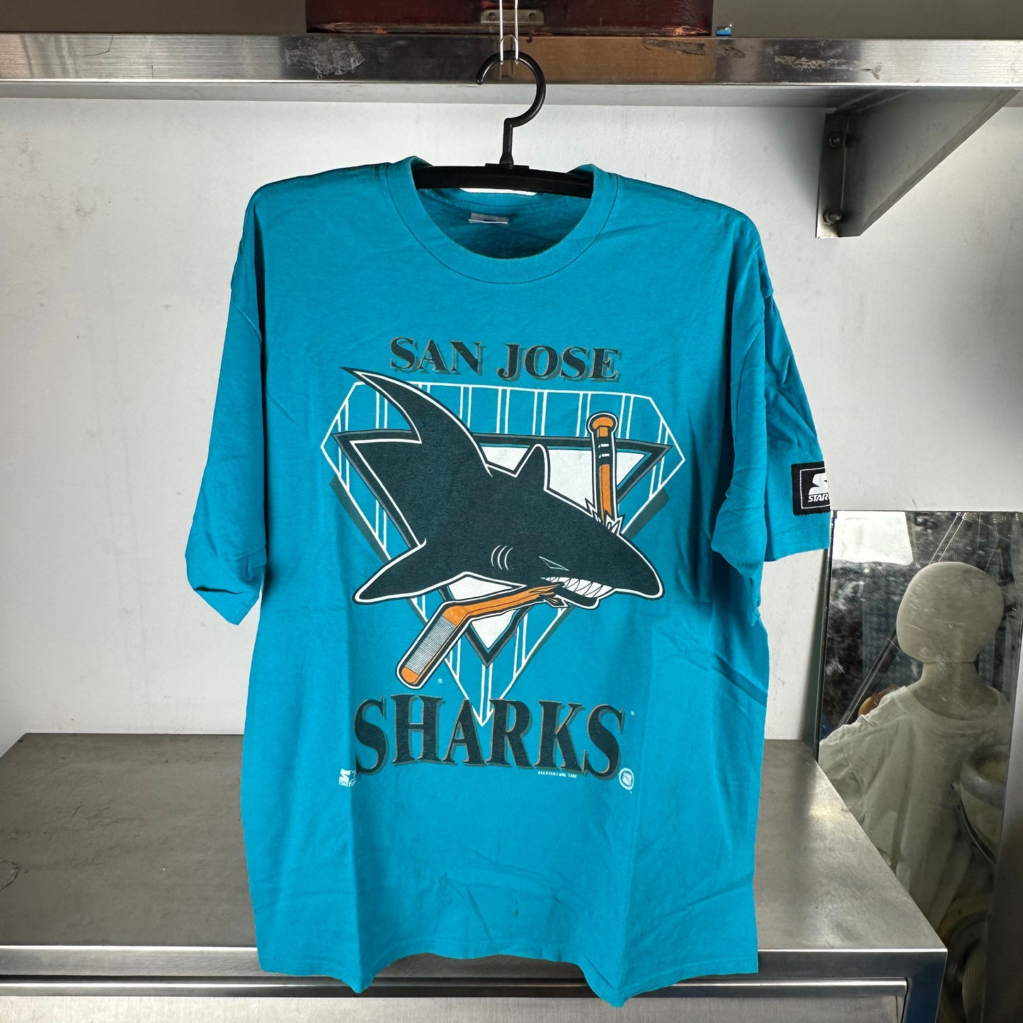Vintage 1992 San Jose Sharks NHL Starter Graphic XL T-Shirt