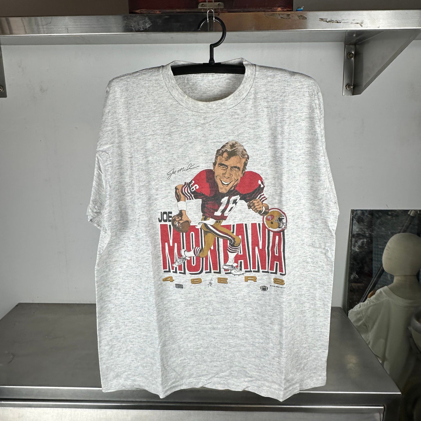 Vintage 1987 Joe Montana San Francisco 49ers NFL Caricature XL T-Shirt