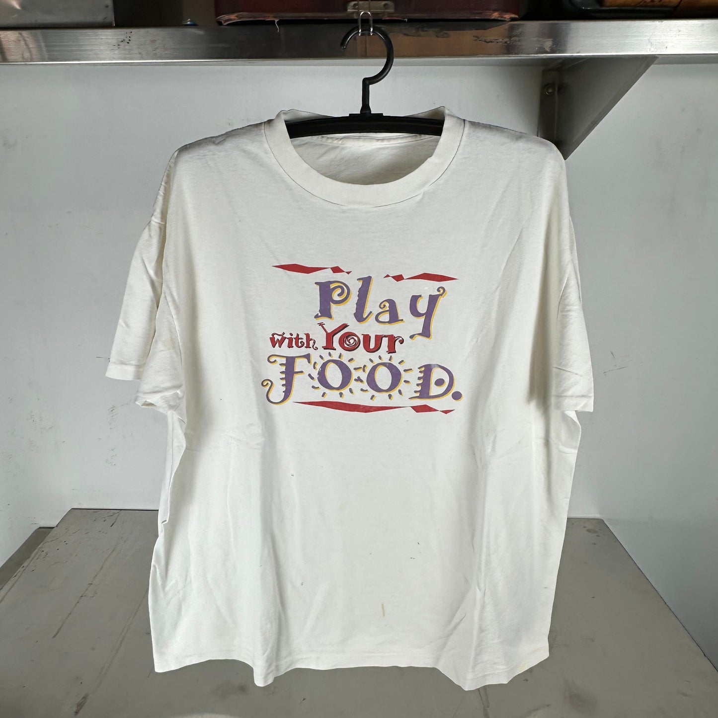 Vintage 90s Compaq CD-Rom Play With Your Food Promo T-Shirt