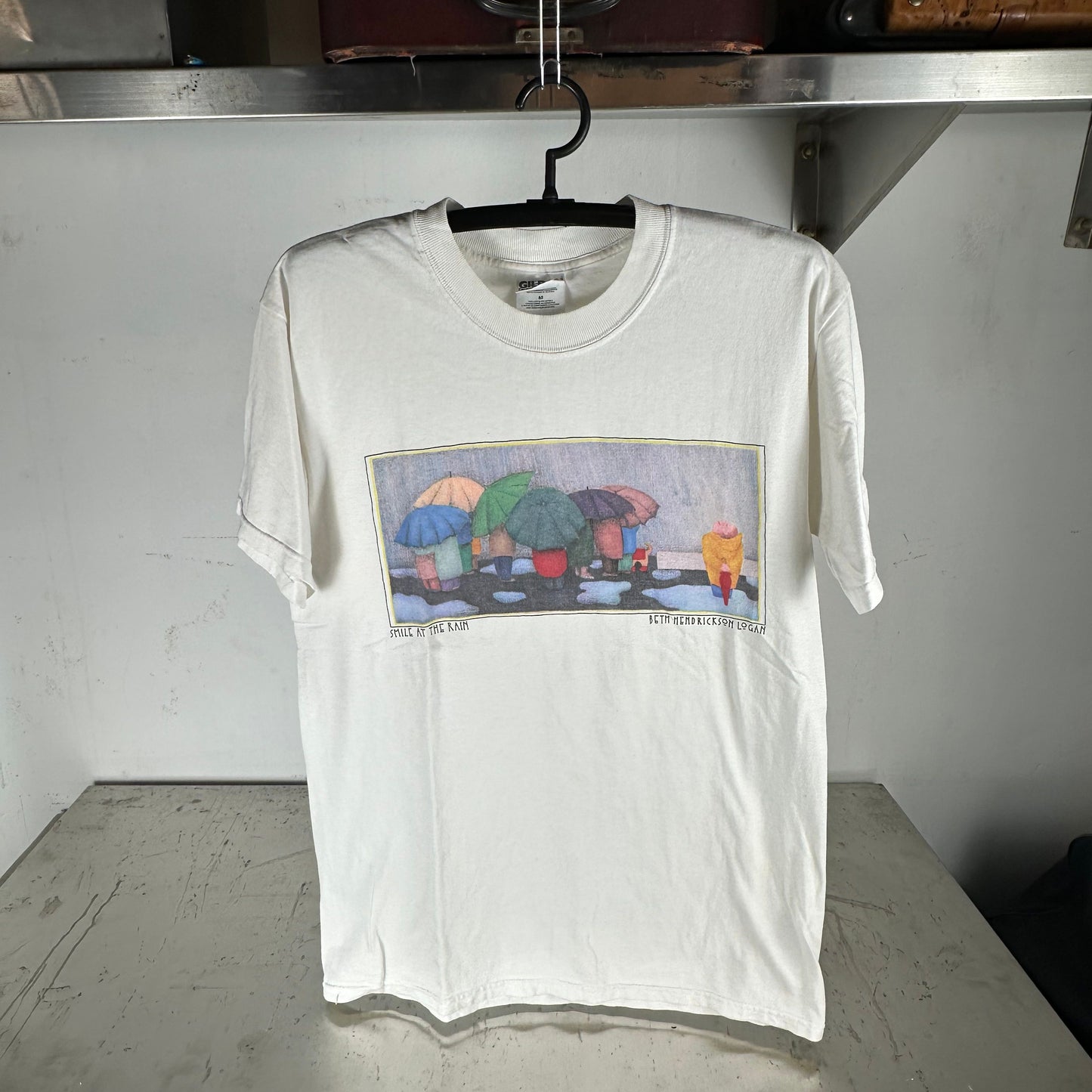 Vintage 90s Beth Hendrickson Logan Smile At The Rain Artwork T-shirt