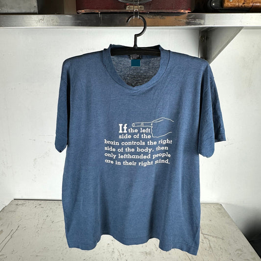 Vintage 80s Left Handed People Humor Typography T-shirt