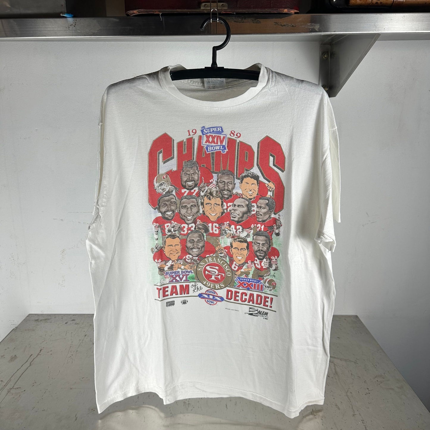 Vintage 1989 San Francisco 49ers Team of the Decade NFL Caricature T-shirt