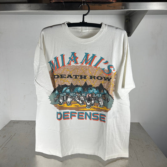 Vintage 90s Miami Dolphins Defence Death Row It's Time To Get Nasty NFL T-shirt