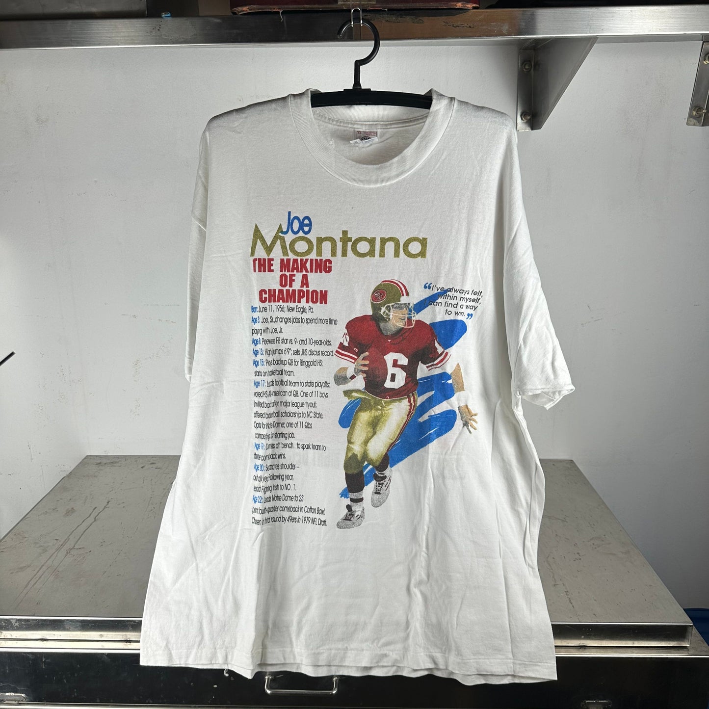 Vintage 1997 Joe Montana 49ers The Making of a Champion NFL T-shirt