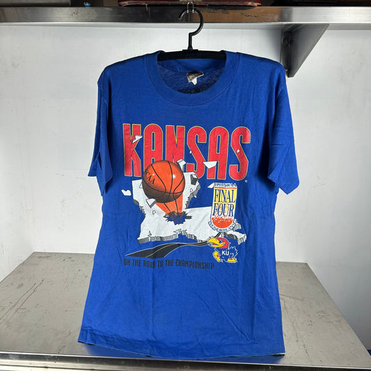 Vintage 1993 Kansas Jayhawks NCAA Basketball Final Four Graphic T-shirt