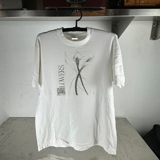Vintage 90s Flowers Drawing Artwork Graphic Large T-shirt