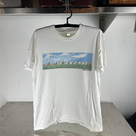 Vintage 90s Cadillac Ranch Farm Artwork Graphic T-shirt