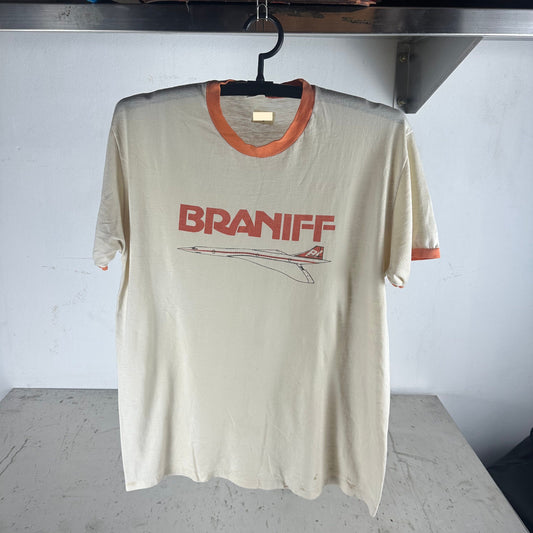 Vintage 1960's - 1980's Braniff Airways Plane Graphic T-shirt