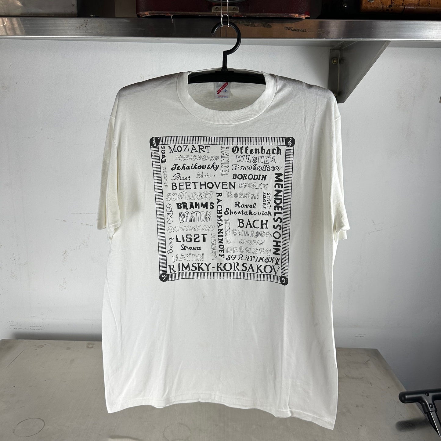 Vintage 80s Classical Music Composers Names Graphic T-shirt