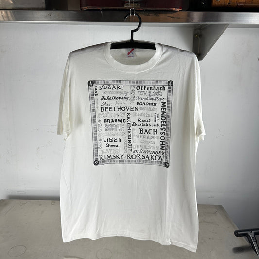 Vintage 80s Classical Music Composers Names Graphic T-shirt