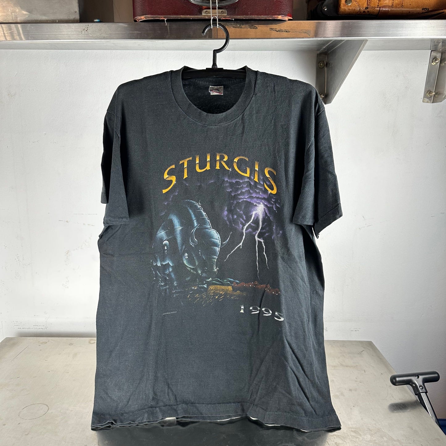 Vintage 1995 Sturgis Motorcycle Road to Ruin Graphic XL T-shirt
