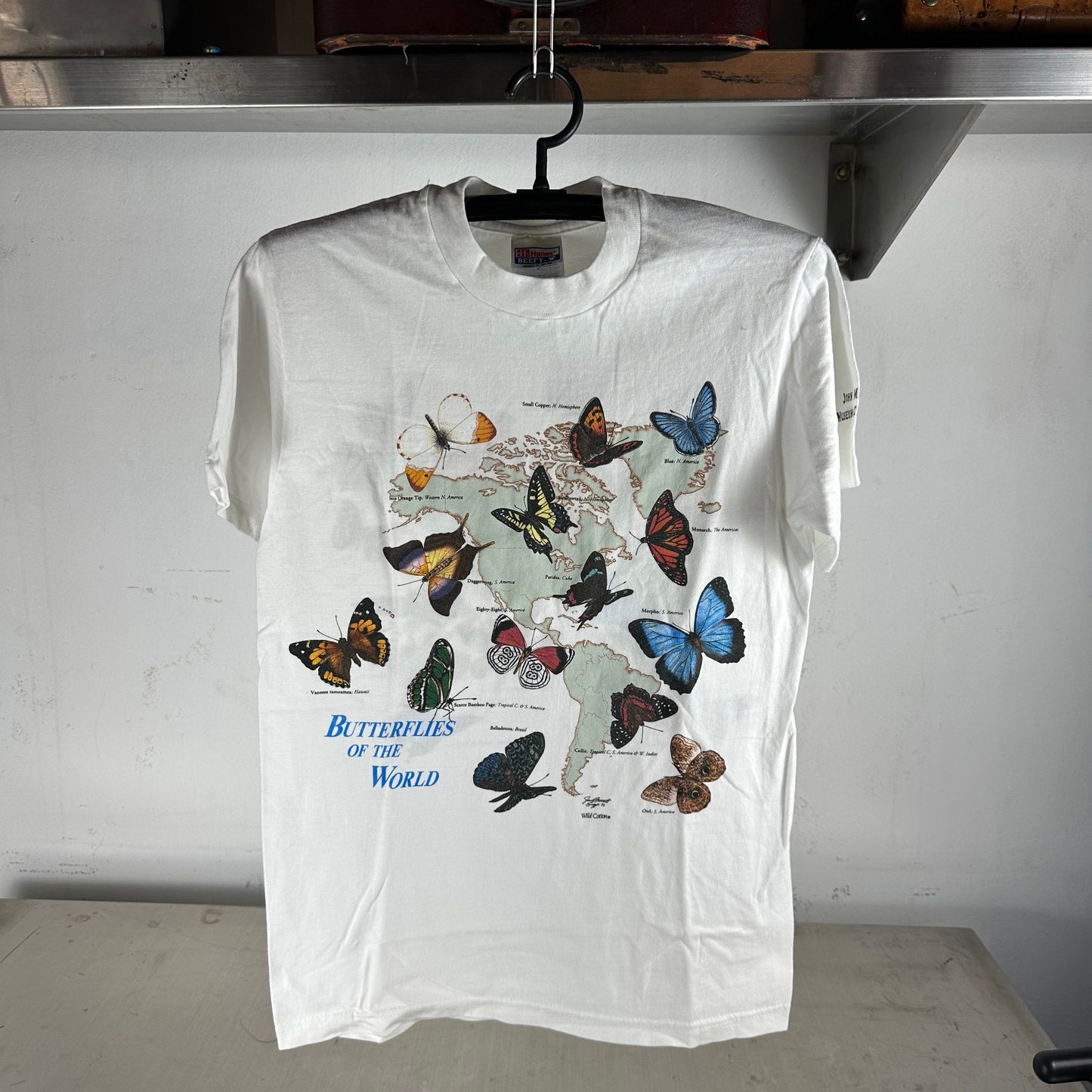 Vintage 90s Butterflies Of The World Museum Double Sided Graphic T-shirt