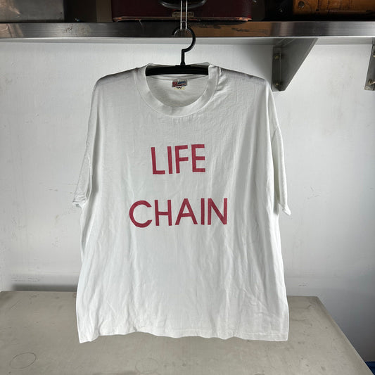Vintage 1980s/90s Life Chain Typography T-shirt