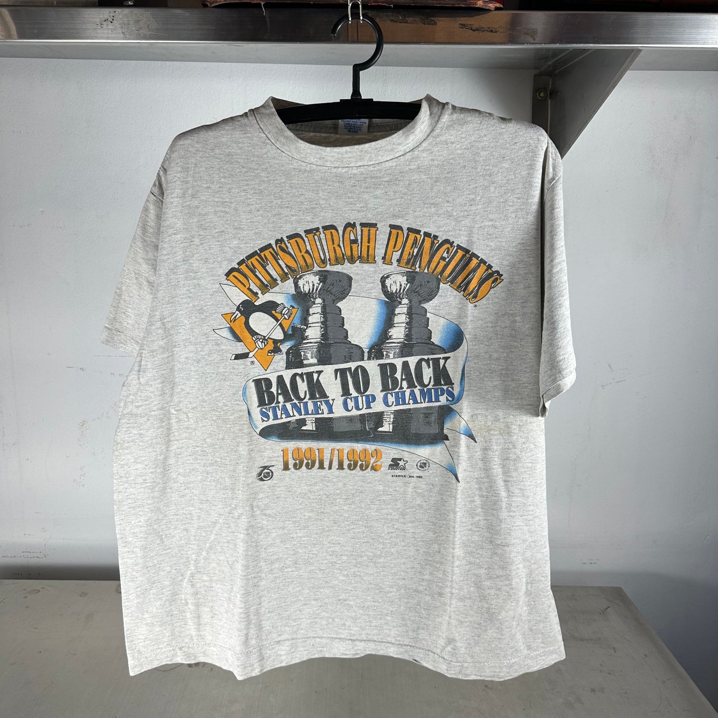 Vintage 1992 Pittsburgh Penguins Back to Back NHL Champions T-shirt