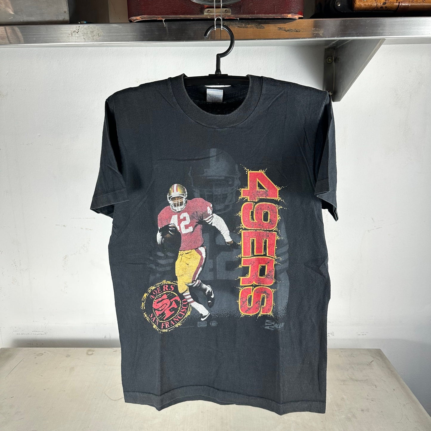 Vintage 1990 Ronnie Lott San Francisco 49ers NFL Salem Sportswear T-shirt