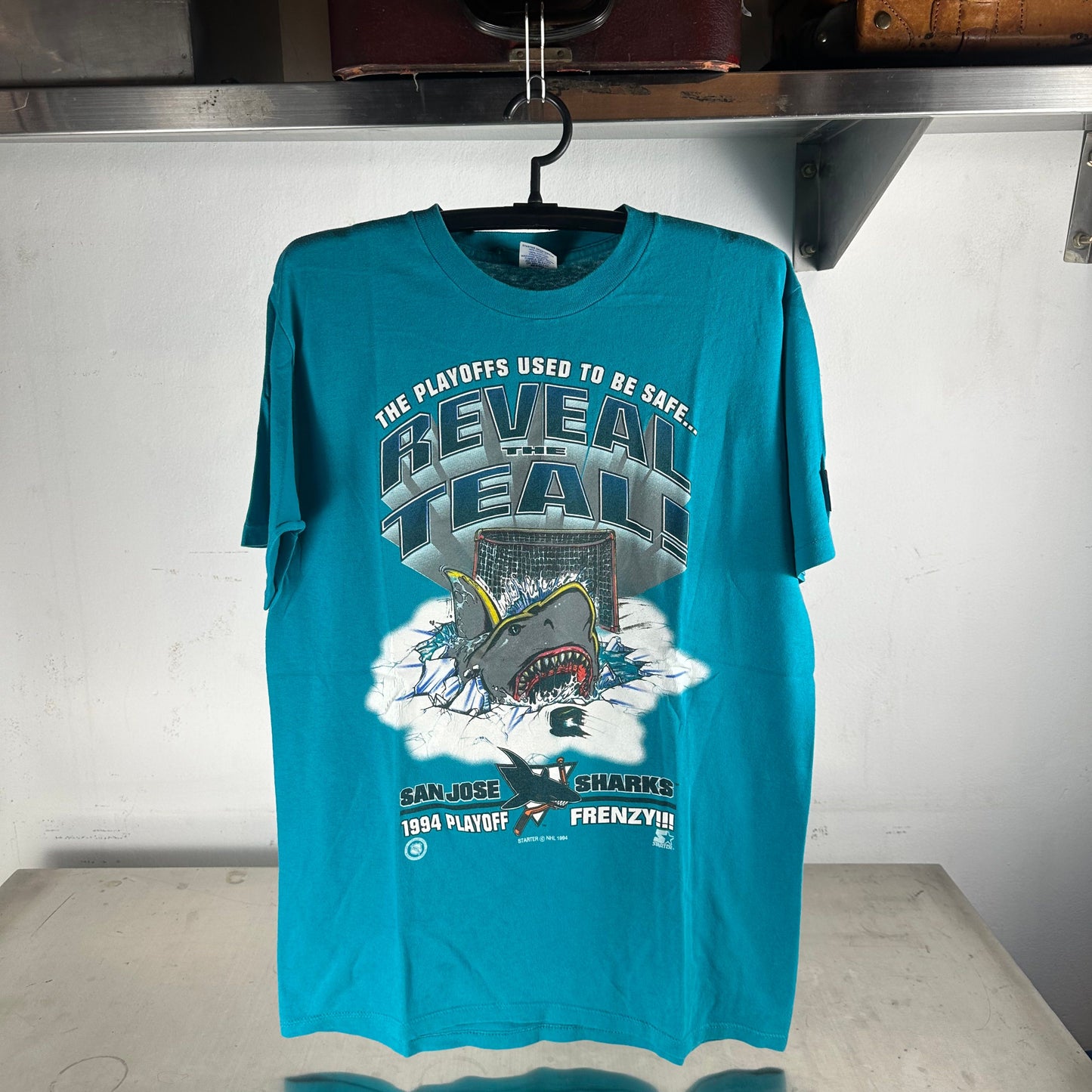 Vintage 1994 San Jose Sharks Reveal The Teal NHL Graphic T-shirt