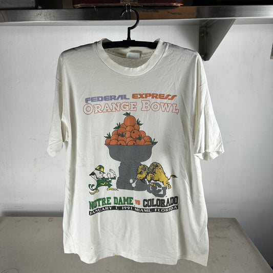 Vintage 1991 NCAA Orange Bowl Notre Dame VS Colorado T-shirt