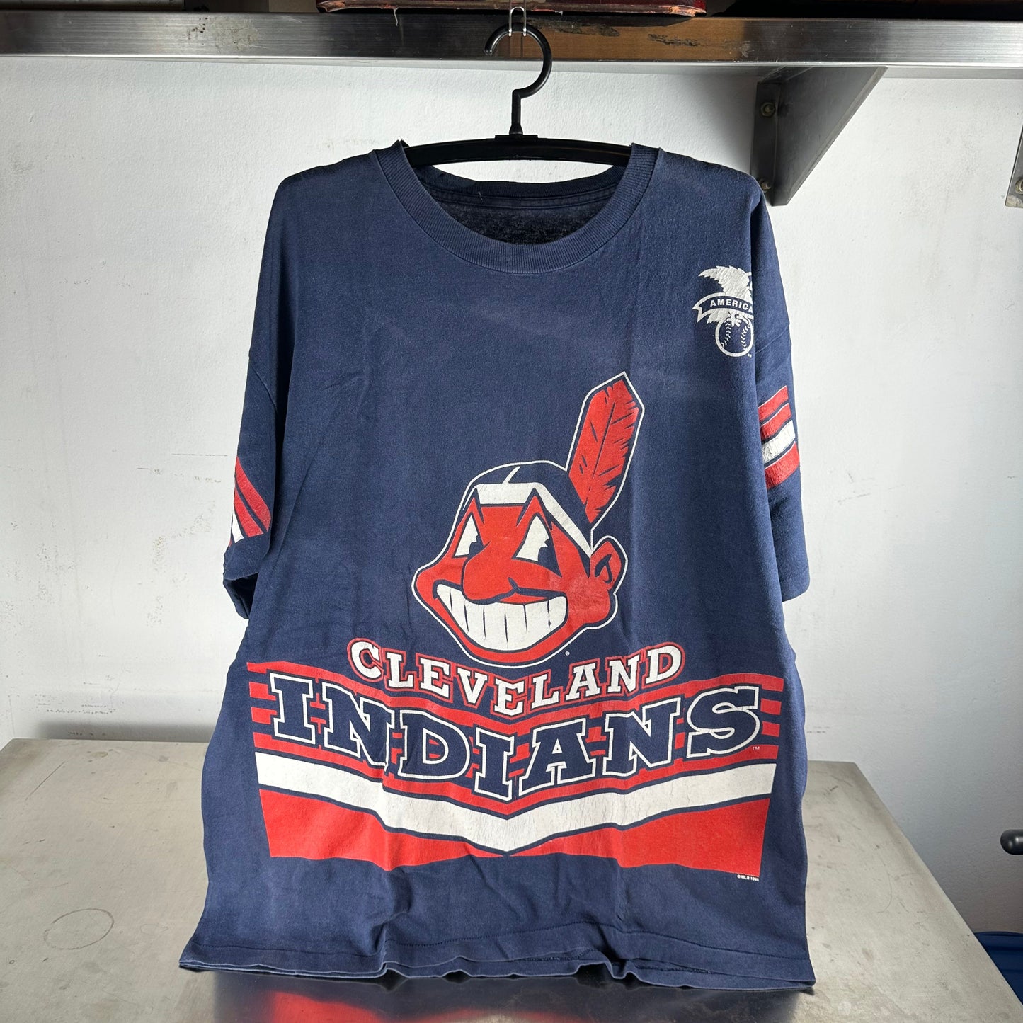 Vintage 1995 Cleveland Indians MLB All Over Print AOP T-shirt
