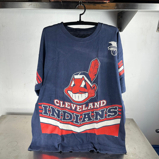 Vintage 1995 Cleveland Indians MLB All Over Print AOP T-shirt