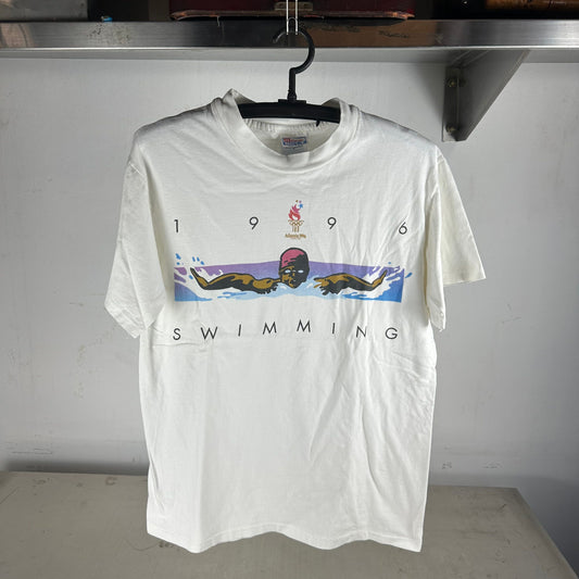 Vintage Atlanta 1996 Olympics Swimming Artwork Graphic T-Shirt