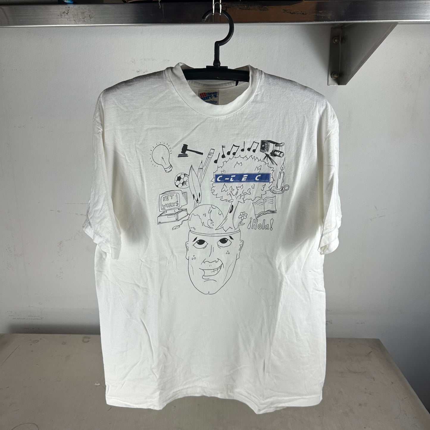 Vintage 90s C-TEC Brain Technology Artwork T-Shirt