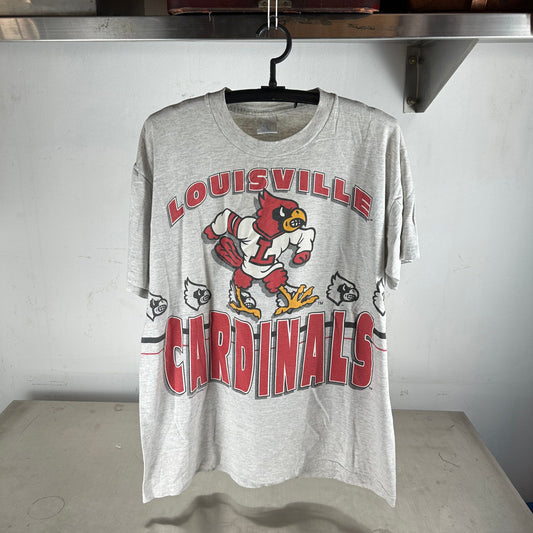 Vintage 90s Louisville Cardinals NCAA Double Sided Graphic T-Shirt
