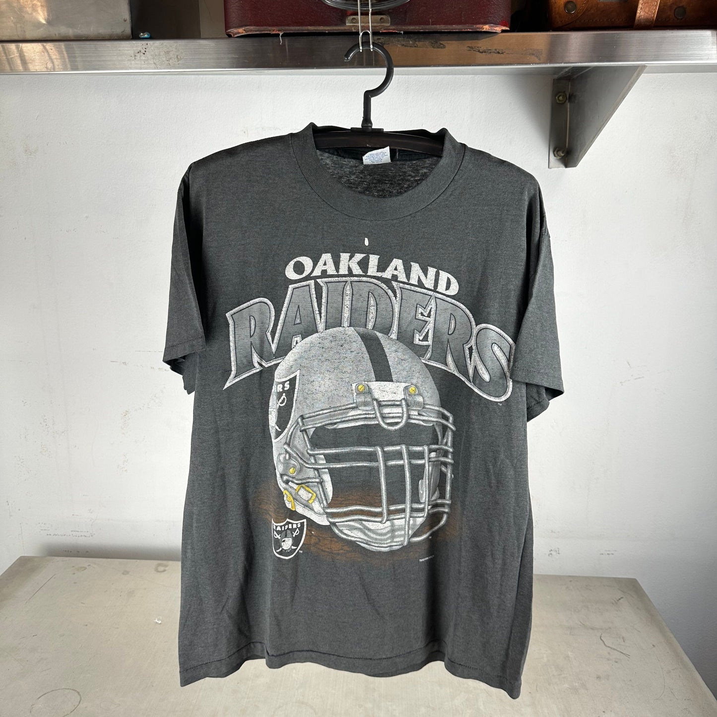 Vintage 1996 Oakland Raiders NFL Helmet Graphic T-Shirt