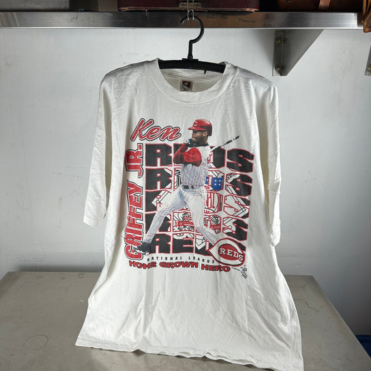 Vintage 2000 Ken Griffey Jr Cincinnati Reds Home Grown Hero MLB T-Shirt