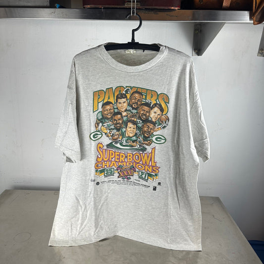 Vintage 1997 Green Bay Packers NFL Super Bowl Champions Caricature T-Shirt