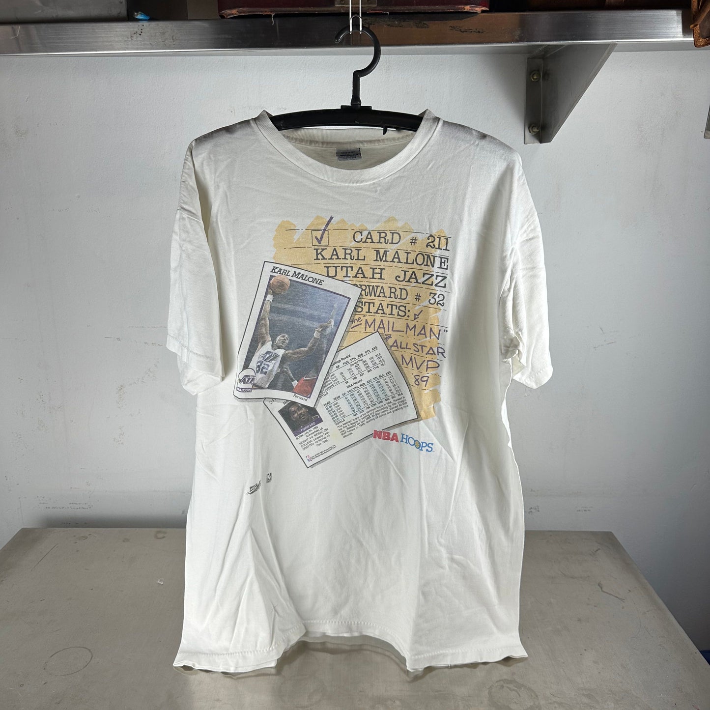 Vintage 1991 Karl Malone Utah Jazz NBA Salem Sportswear T-Shirt