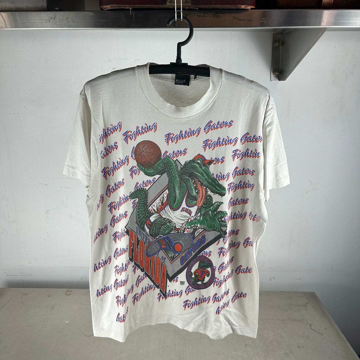 Vintage 80s Florida Fighting Gators NCAA All Over Print AOP T-Shirt