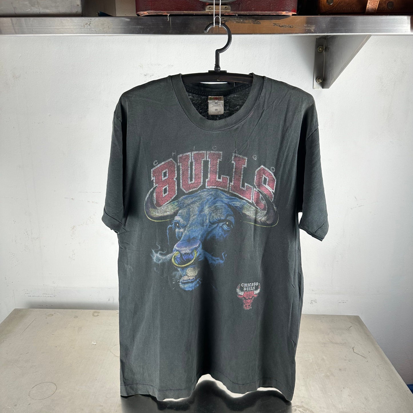Vintage 90s Chicago Bulls NBA Mascot Big Face Graphic T-Shirt