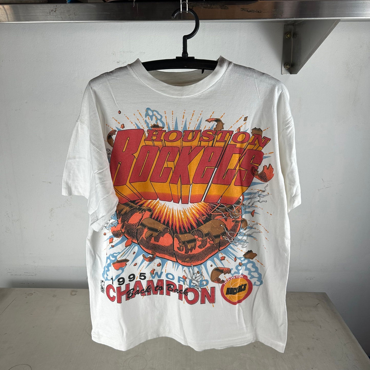 Vintage 1995 Houston Rockets NBA World Champions Explosion T-Shirt
