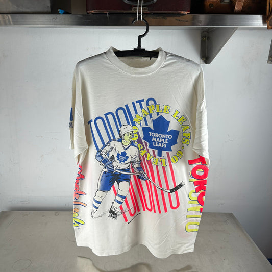 Vintage 1990 Toronto Maple Leafs NHL Bulletin Athletic AOP T-Shirt