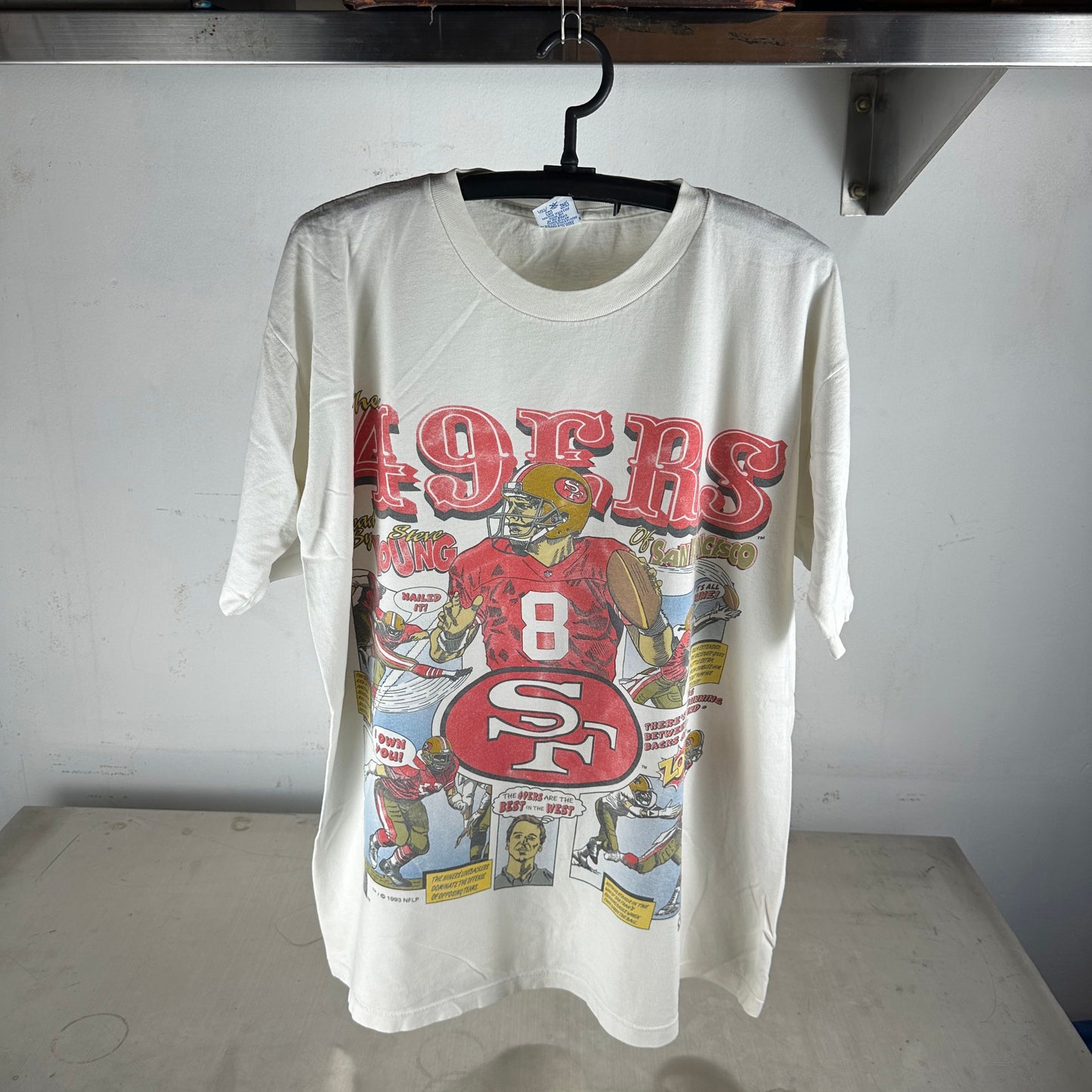 Vintage 1993 San Francisco 49ers NFL Salem Sportswear Comic T-Shirt