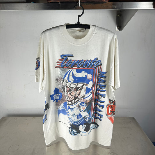 Vintage 1992 Toronto Maple Leafs Bulletin Athletic NHL AOP T-Shirt