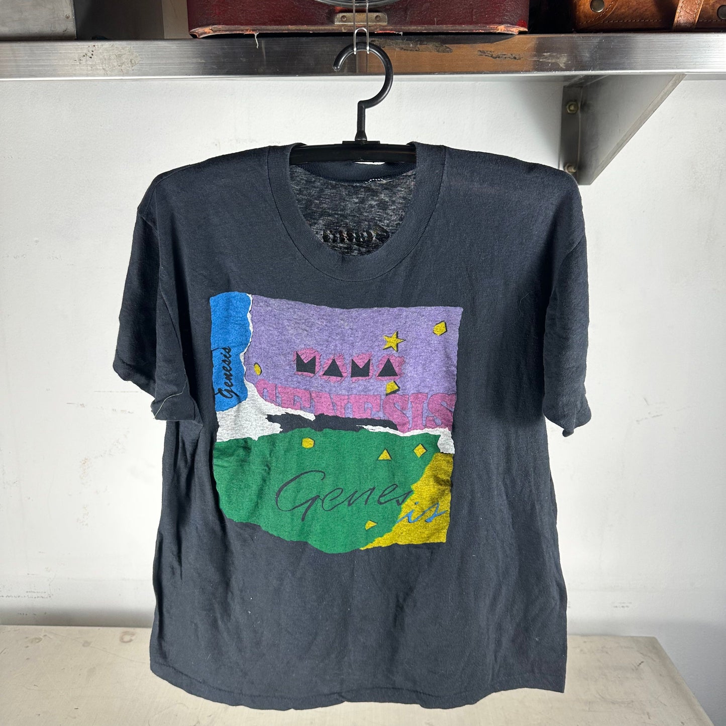 Vintage 80s Genesis Mama Tour Concert Rock Band T-Shirt