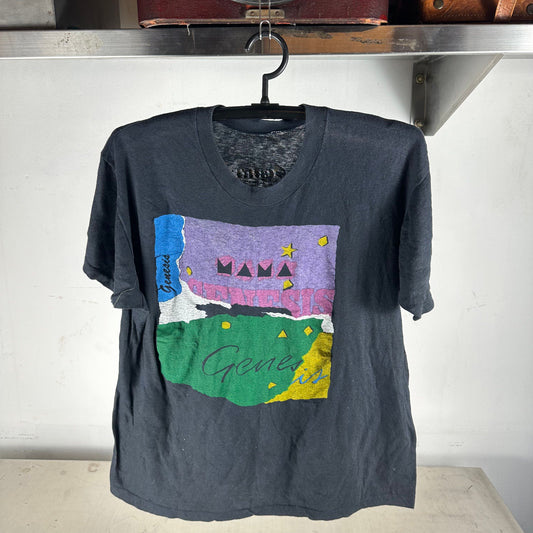 Vintage 80s Genesis Mama Tour Concert Rock Band T-Shirt