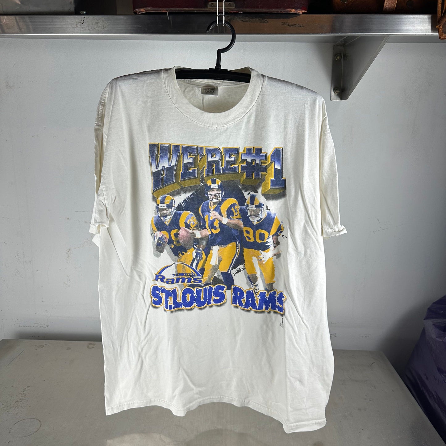 Vintage 90s St. Louis Rams NFL We're #1 Graphic T-Shirt