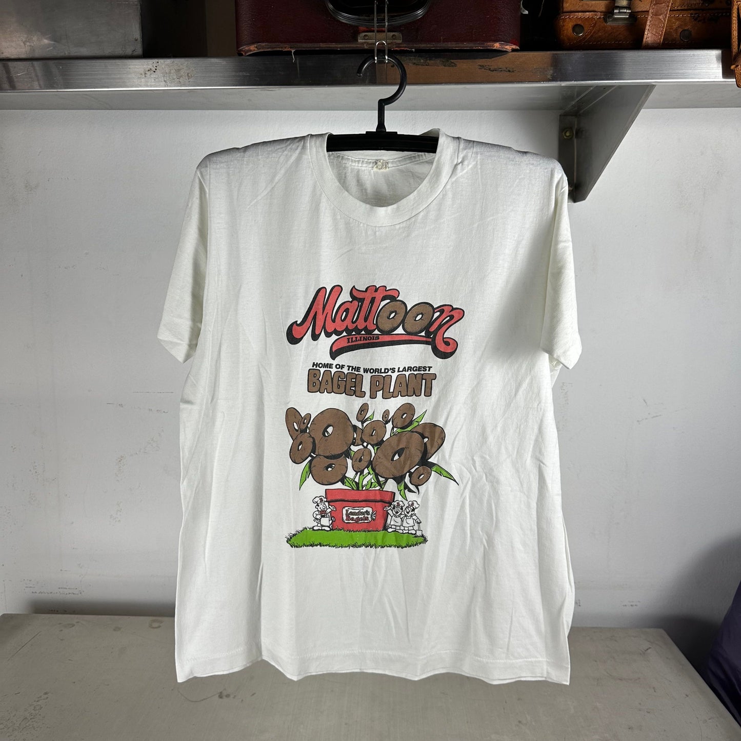 Vintage 80s Bagel Plant Lender's Bagels Graphic Promo T-Shirt