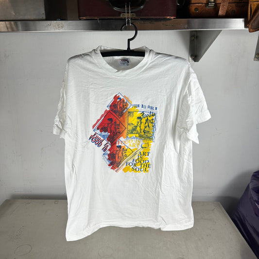 Vintage 90s Food Is Art Art Is Food Artwork Graphic T-shirt