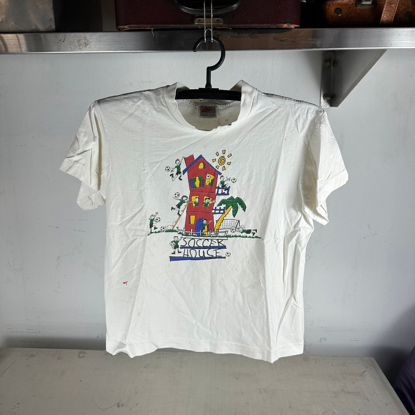 Vintage Nike 90s Soccer House Graphic Single Stitch T-shirt